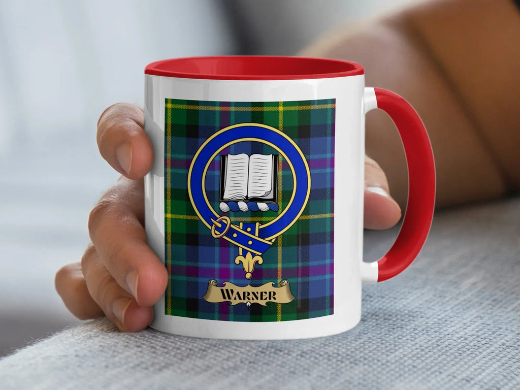Warner Family Crest Coat of Arms Tartan Coffee Mug