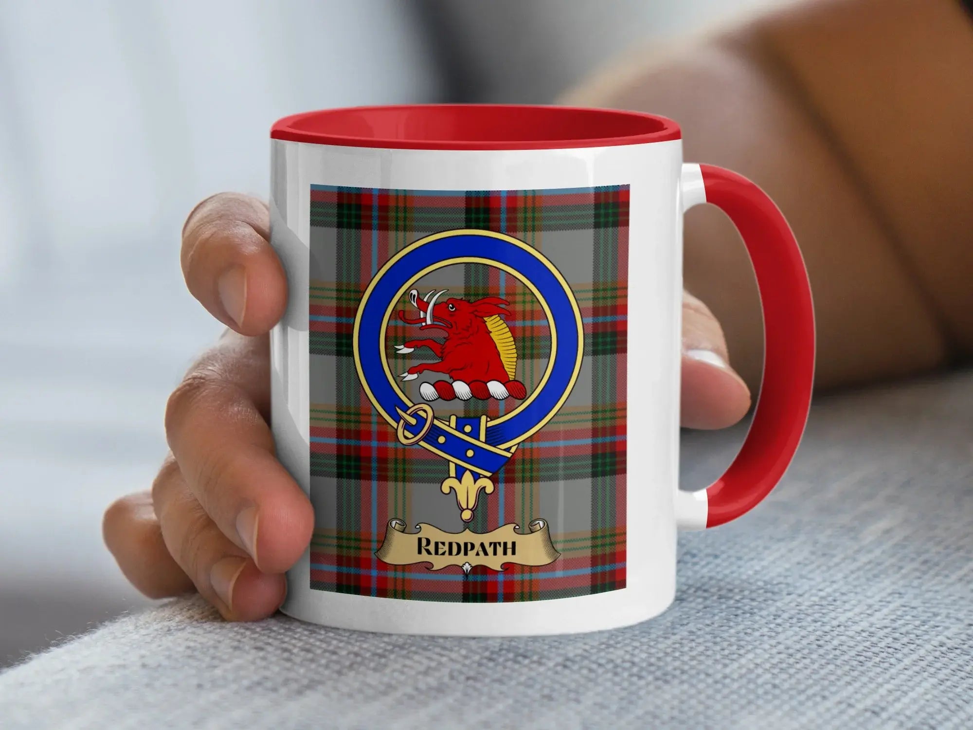 Redpath Clan Crest Tartan Pattern Design Mug