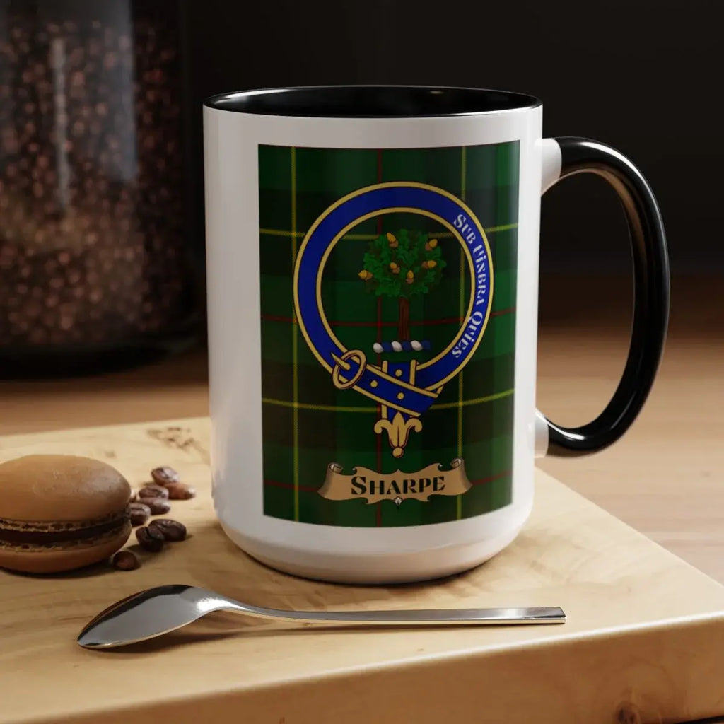Sharpe Family Crest Tartan Design Mug for Traditional Look