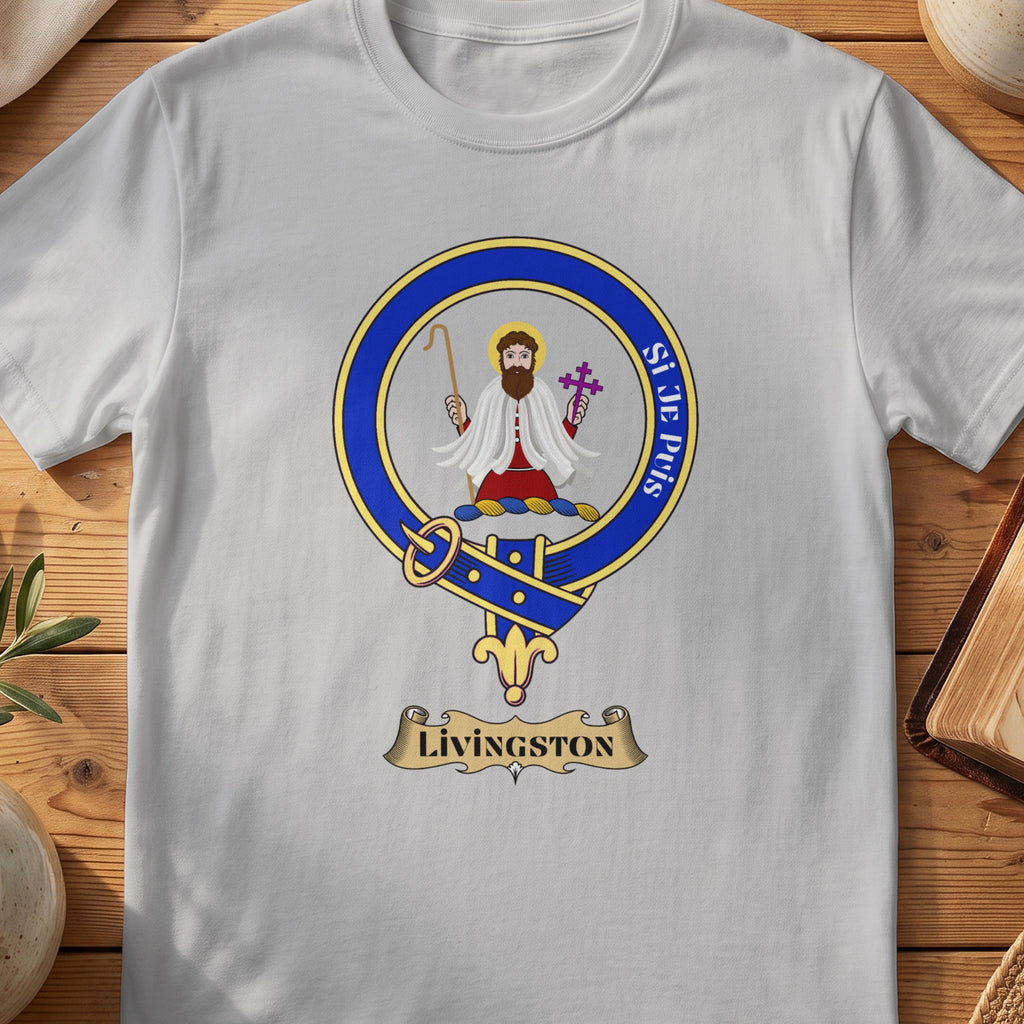 Livingston Scottish clan crest T-shirt in Sport Grey