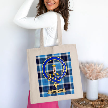 Collow Clan Crest Scottish Tartan Tote Bag - Living Stone Gifts