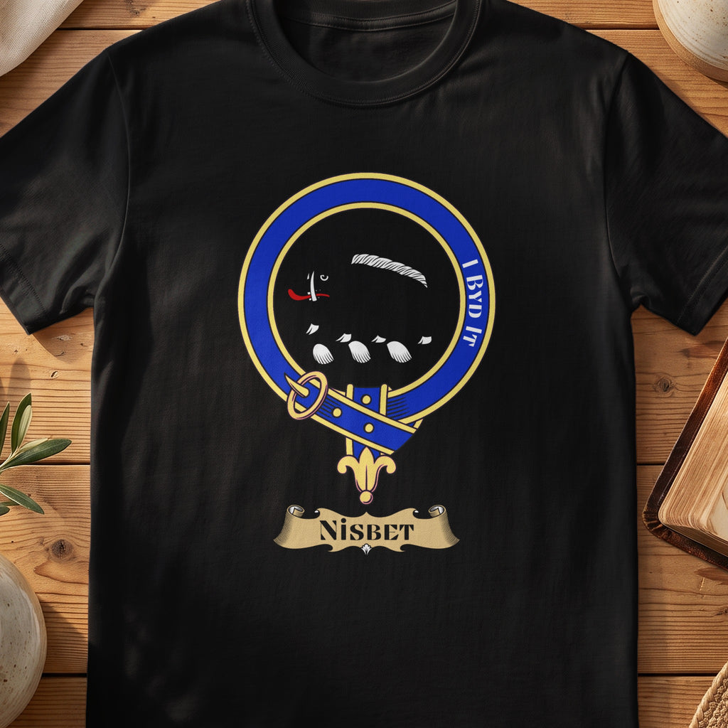 Nisbet Scottish clan crest T-shirt in Black
