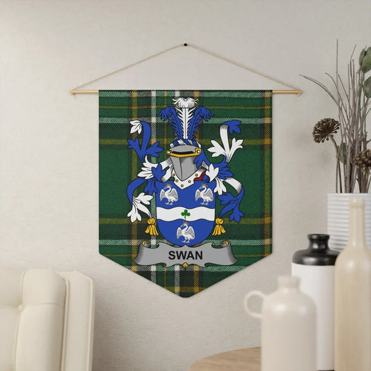 Swan Family Crest Banner Plaid Decor Wall Product