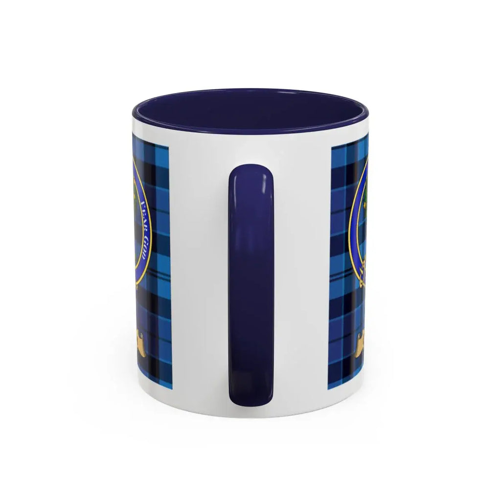 Crum clan crest mug shown in 11 oz and 15 oz sizes