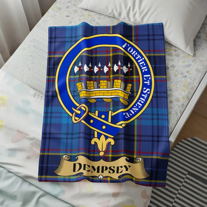 Dempsey Blue Tartan Family Crest Design Blanket product