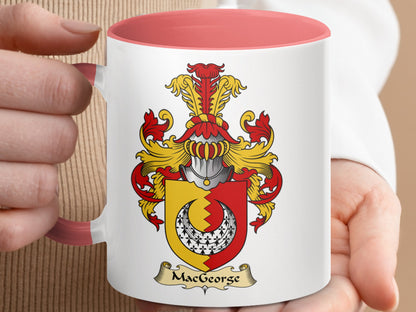 MacGeorge Family Crest Heraldic Emblem Accent Mug - Living Stone Gifts