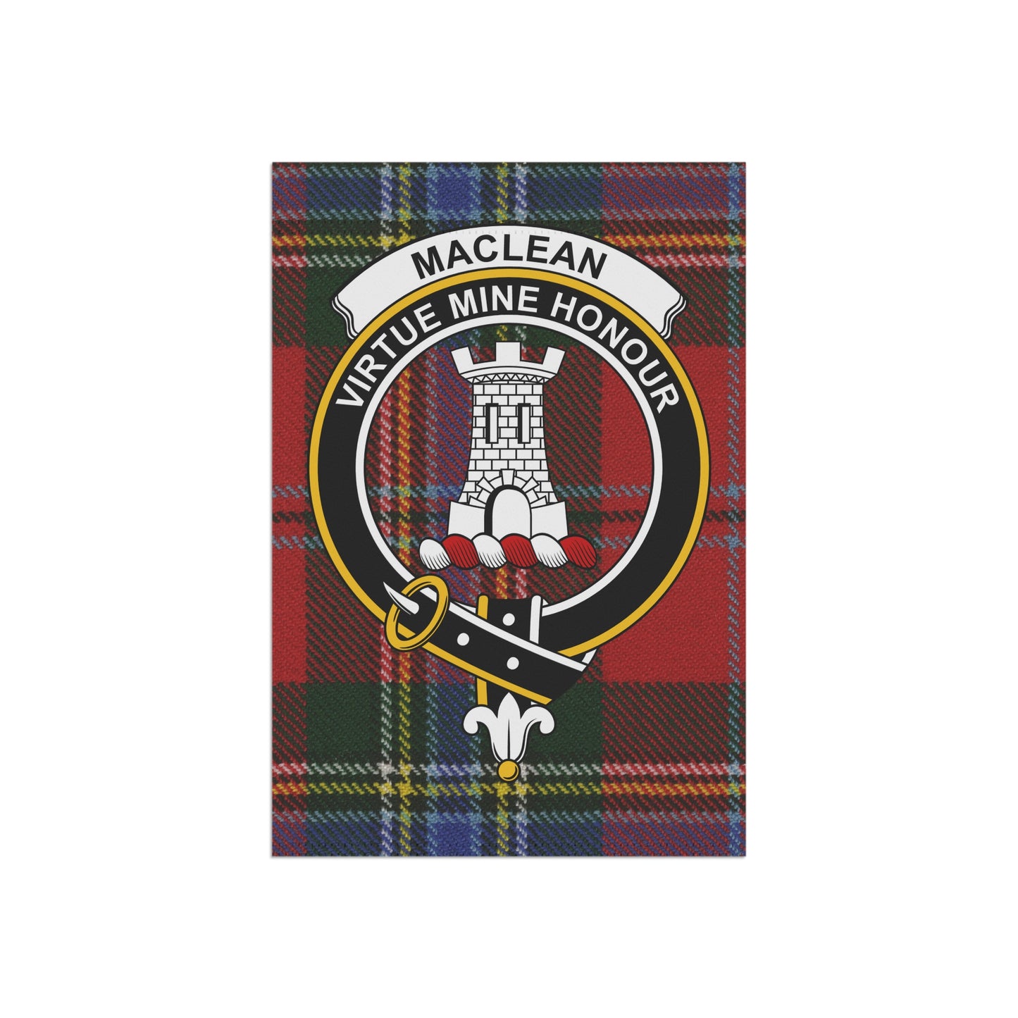 MacLean Clan Scottish Tartan Crest Garden Flag