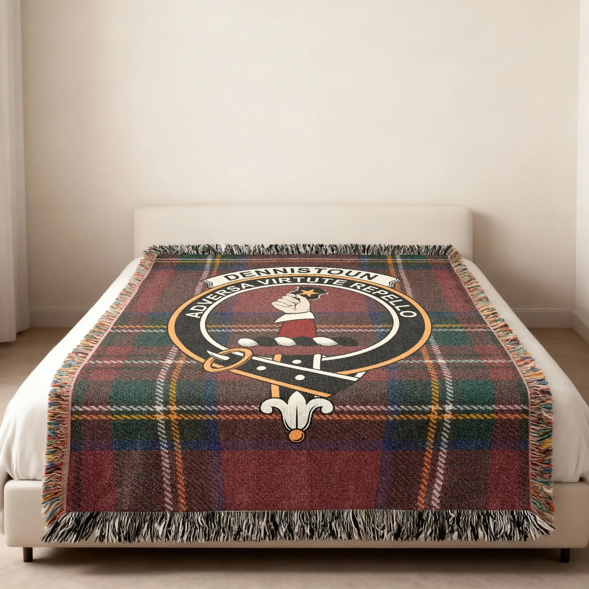 Dennistoun Adversa Virtute Repello Tartan Blanket