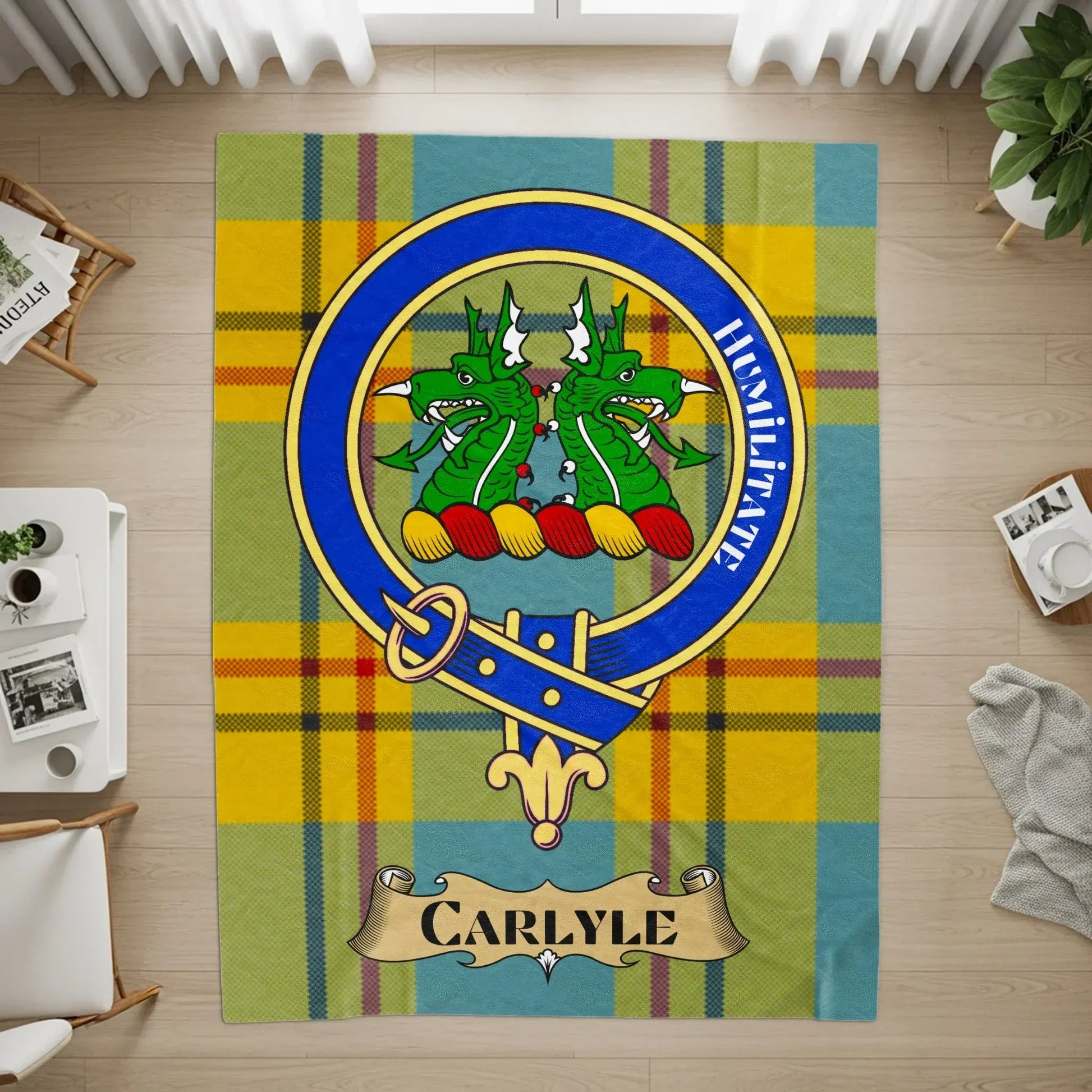 Highland Scottish Tartan Dragon Crest Blanket product