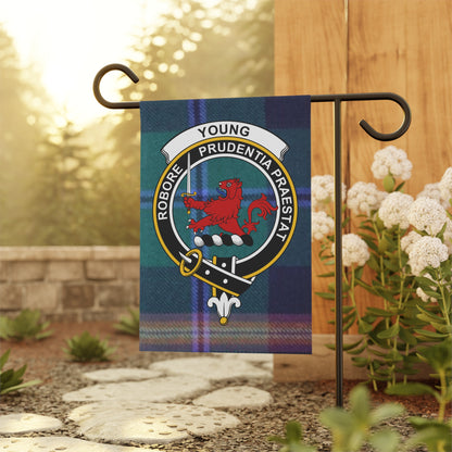 Young Clan Scottish Tartan Crest Garden Flag