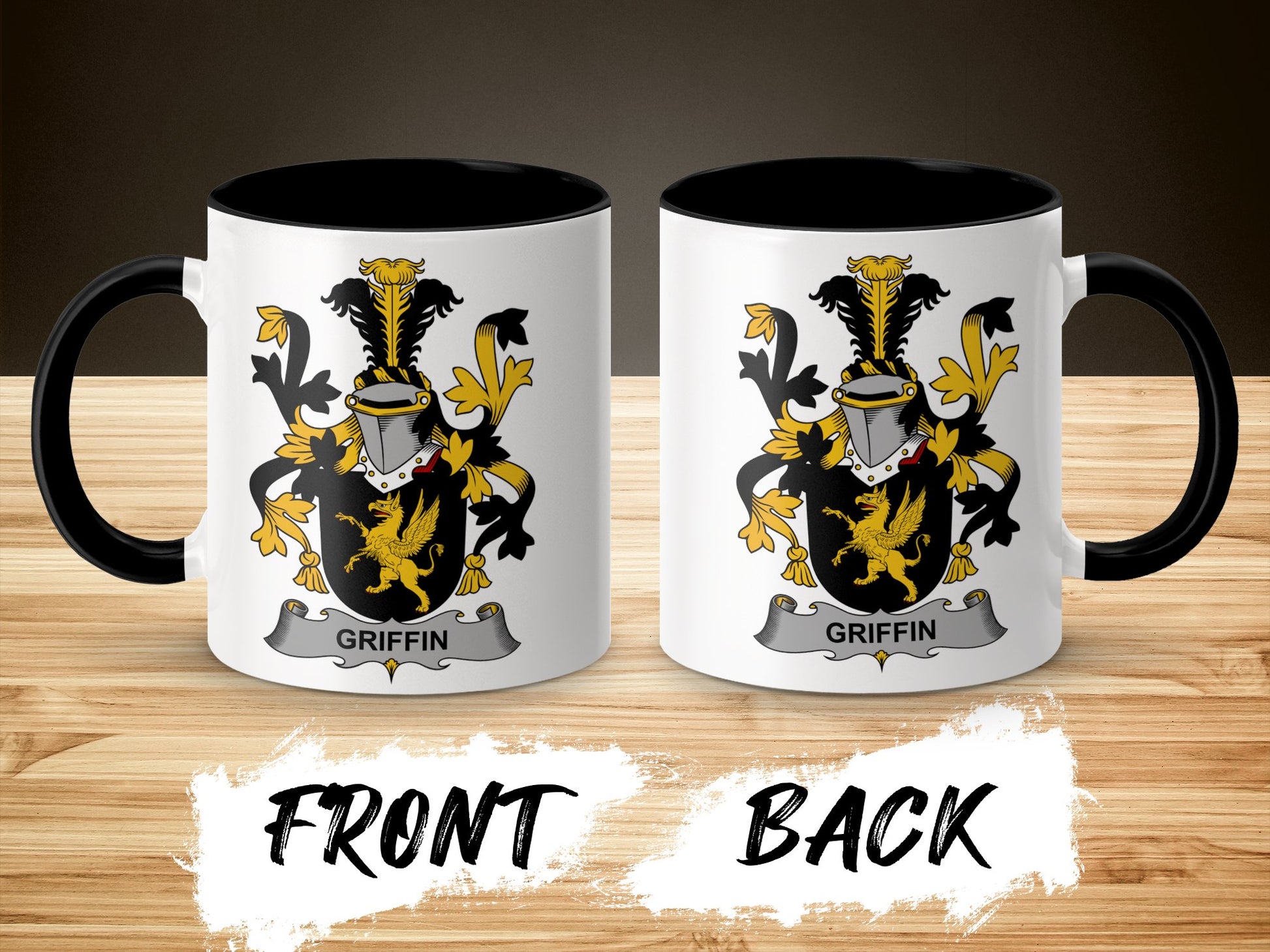 griffin surname irish coat of arms heraldic Mug - Living Stone Gifts