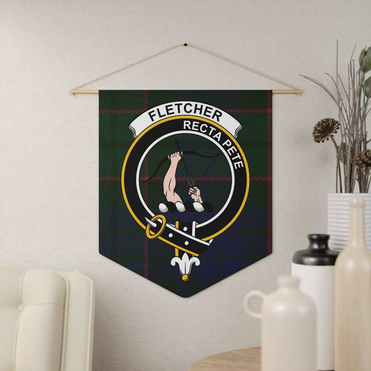 Fletcher Clan Scottish Tartan Motif Wall Pennant - Celtic Ancestry Gifts