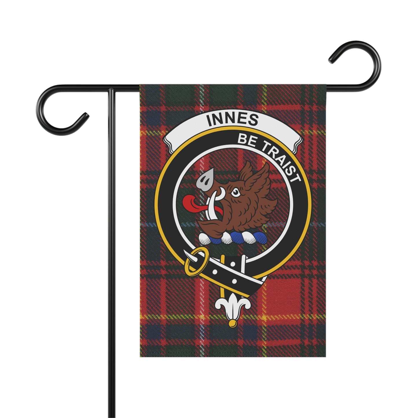 Innes Clan Scottish Tartan Crest Garden Flag