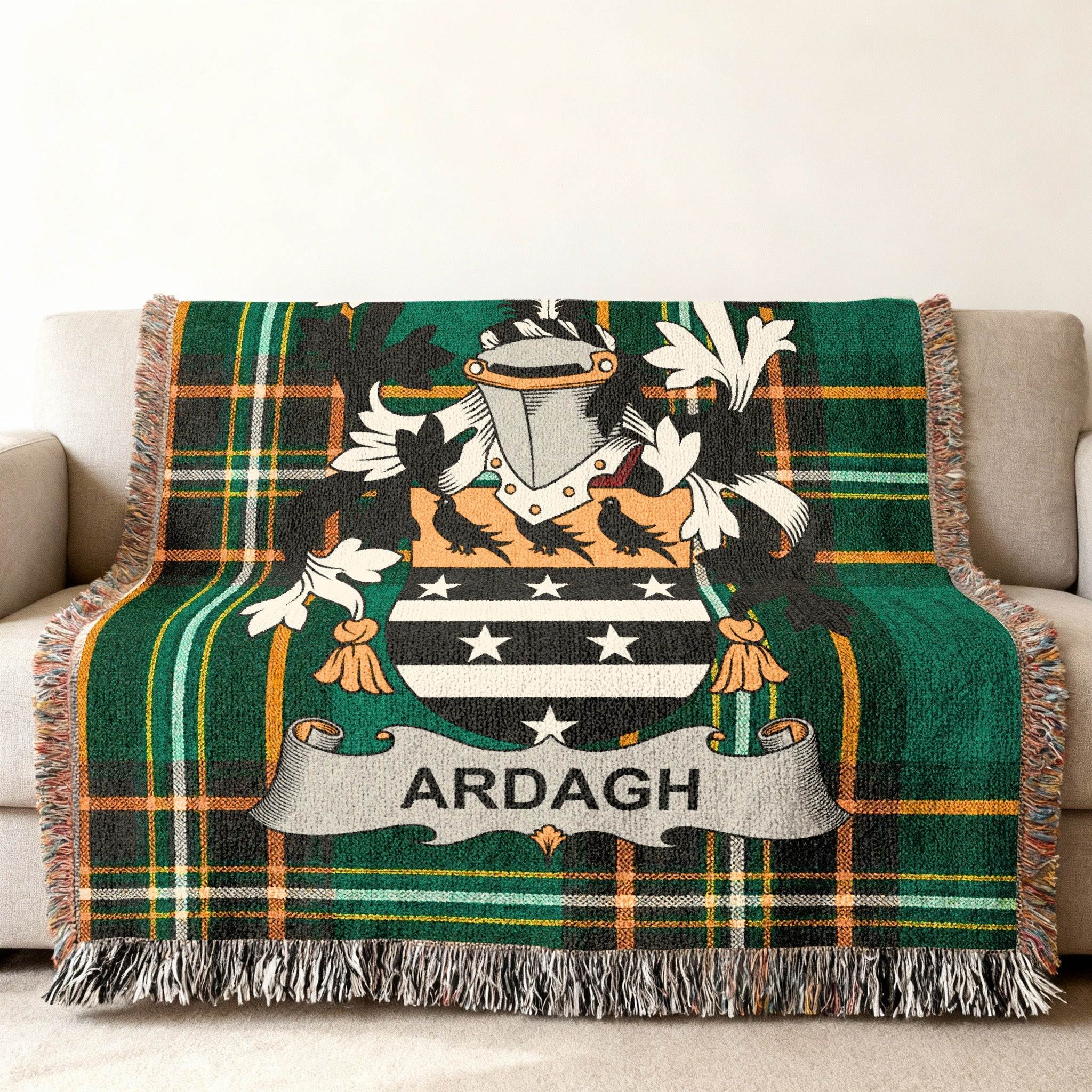 Ardagh Family Crest Plaid Green Black Throw product type