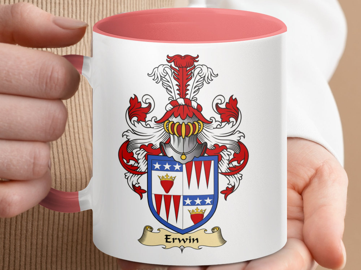 Clan Erwin Scottish Coat of Arms Accent Mug - Living Stone Gifts