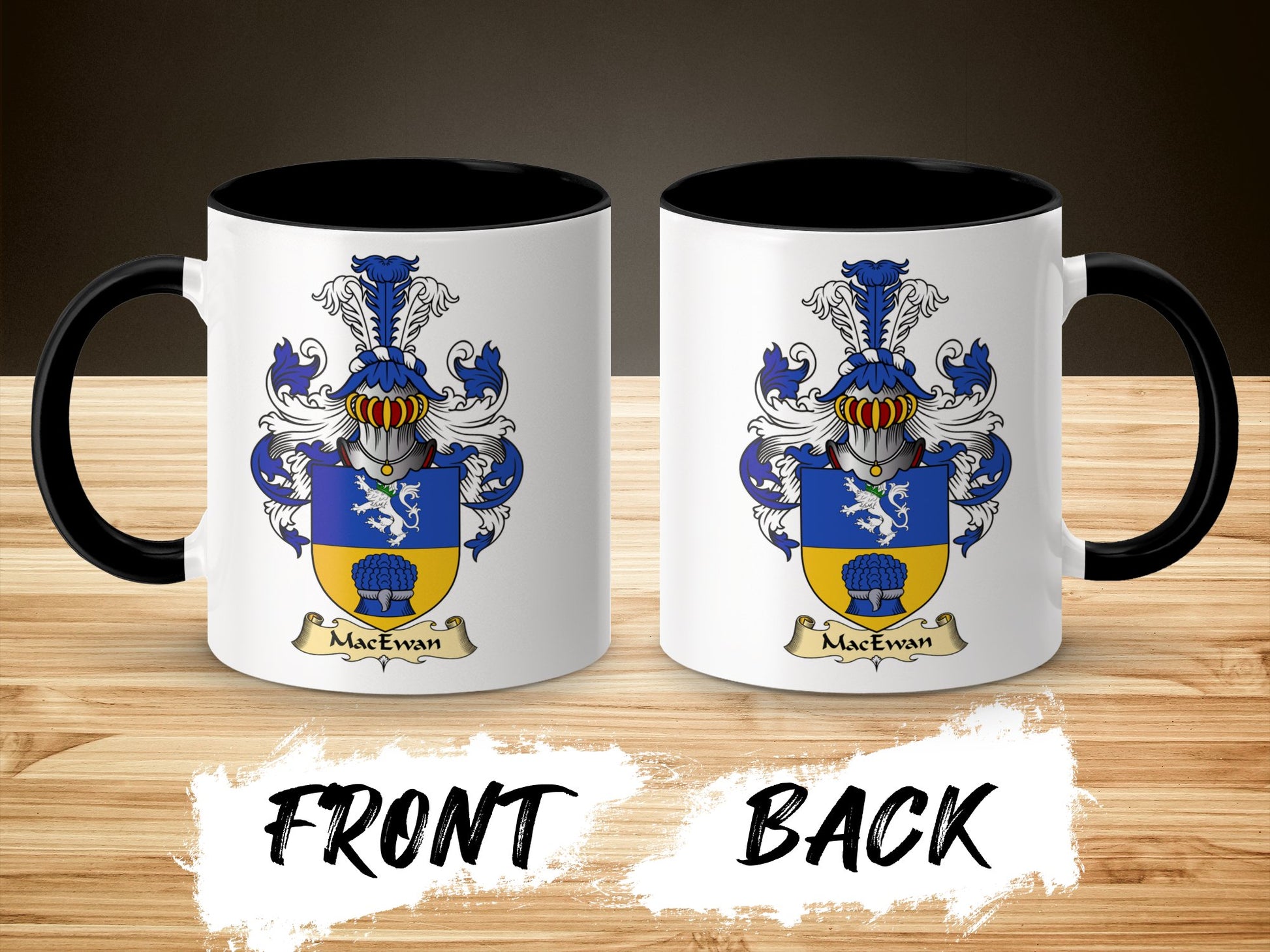 MacEwan Scottish Family Coat of Arms Crest Accent Mug - Living Stone Gifts