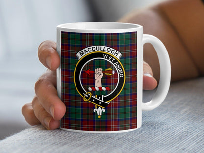 Macculloch Clan Crest Scottish Tartan Design Mug - Living Stone Gifts