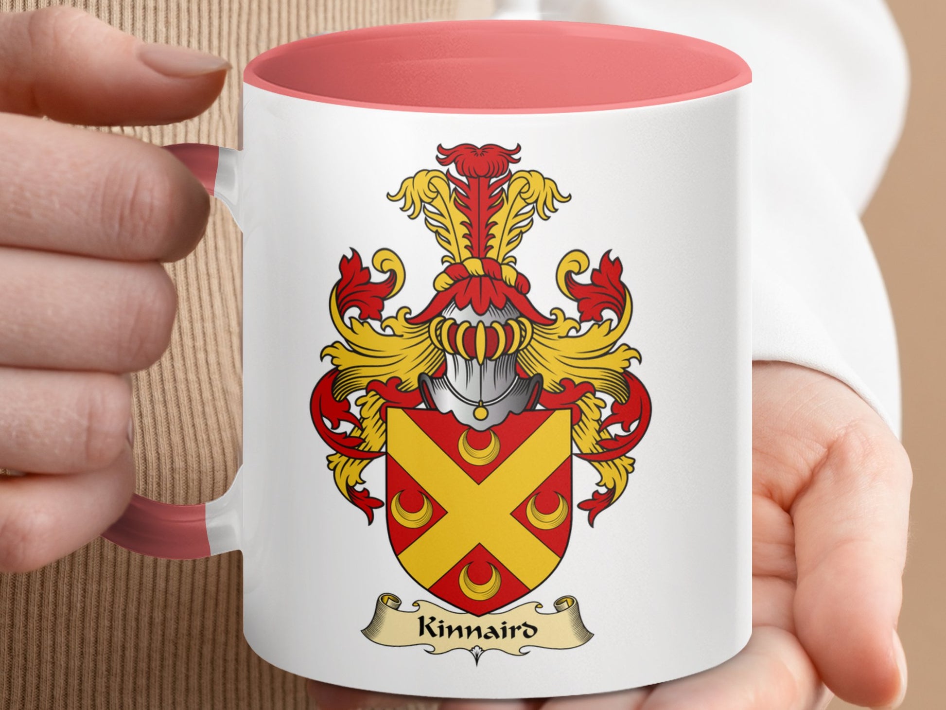 Clan Kinnaird Scottish Coat of Arms Accent Mug - Living Stone Gifts