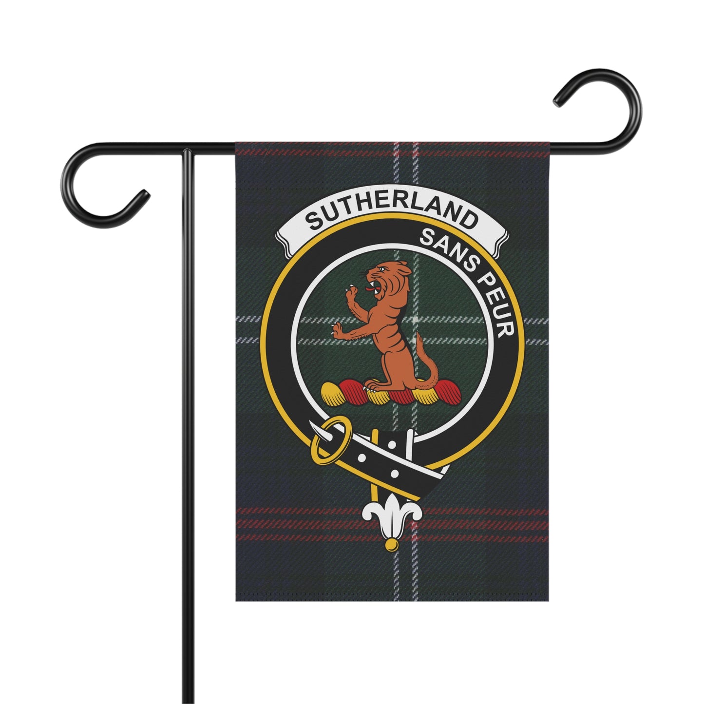 Sutherland Clan Scottish Tartan Crest Garden Flag