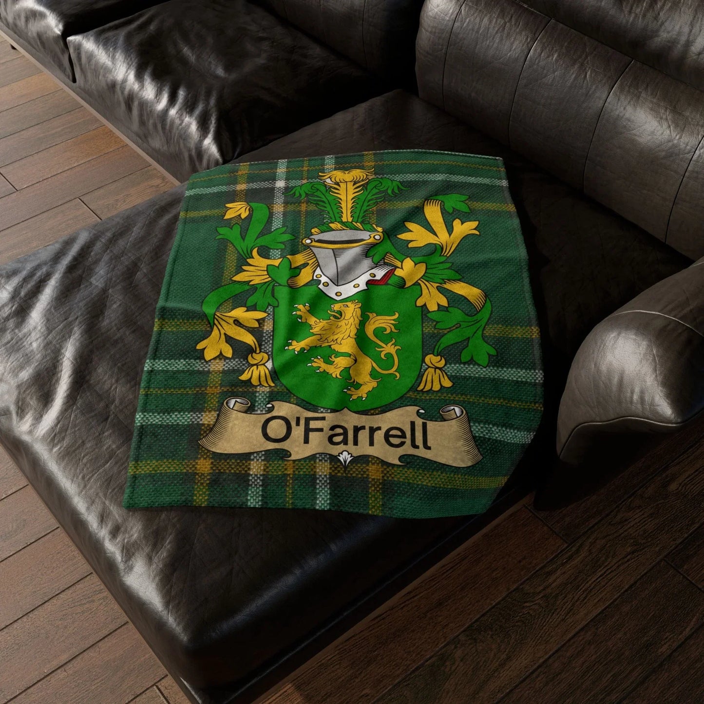 O'Farrell Surname Irish Coat Of Arms Tartan Blanket