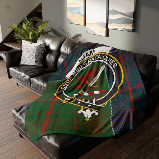 Adam Clan Crest Tartan Scottish Throw Blanket