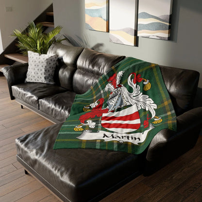 Martin Surname Irish Coat Of Arms Tartan Blanket