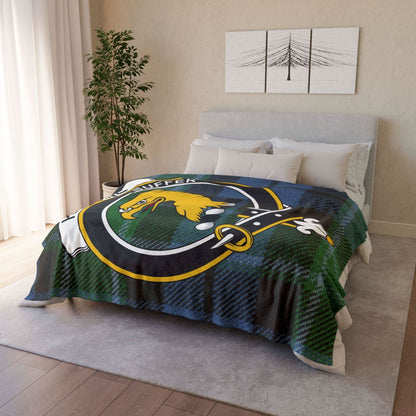 Haldane Clan Tartan Blanket – Scottish Crest Throw, Soft & Cozy - Celtic Ancestry Gifts