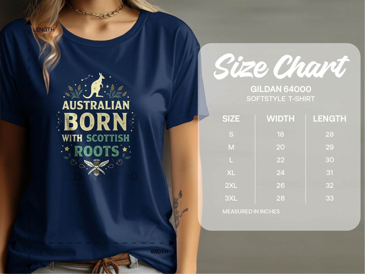 Australian Born With Scottish Roots Vibrant T-Shirt - Living Stone Gifts