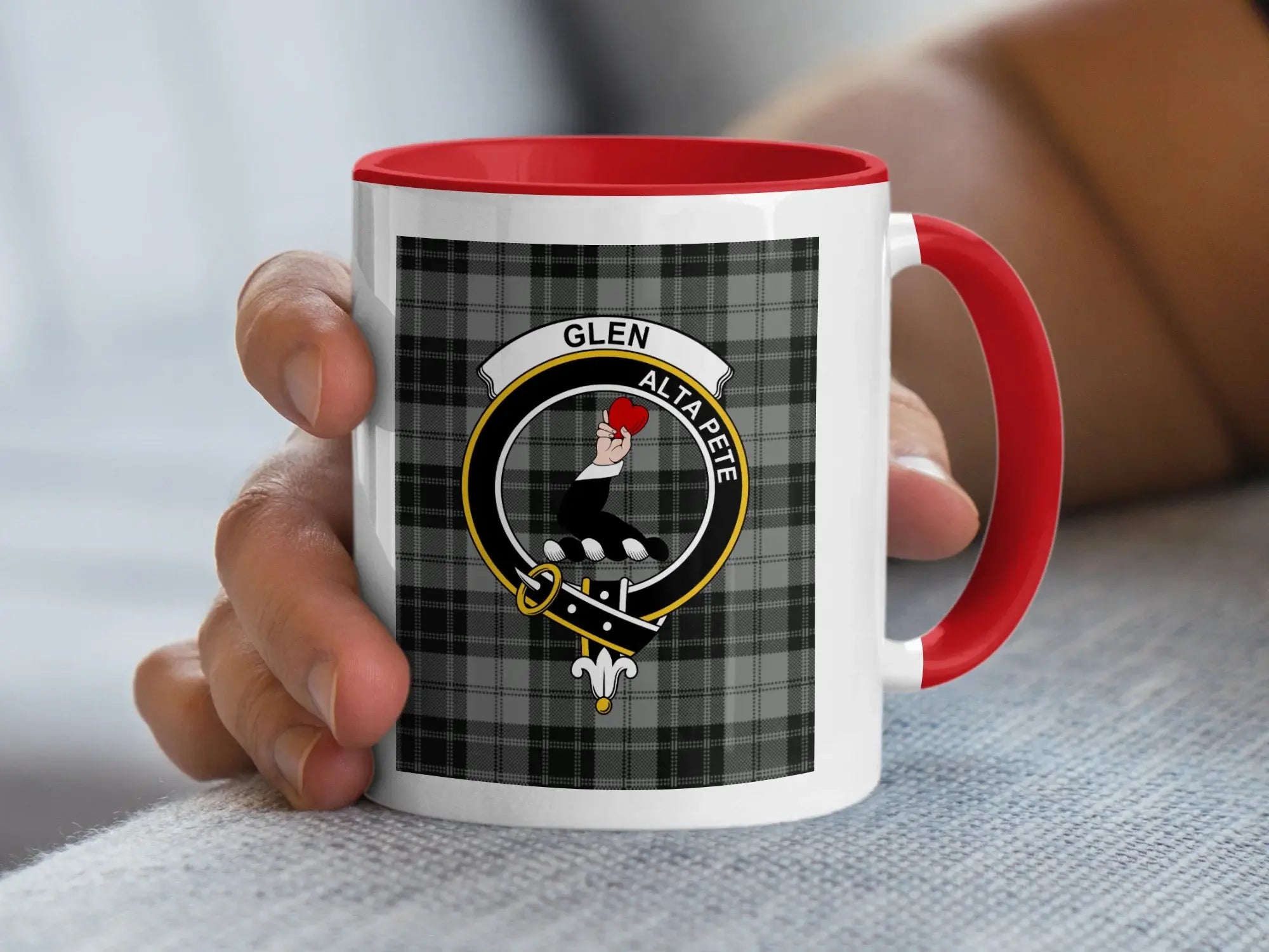 Glen family crest ceramic mug for everyday coffee and tea