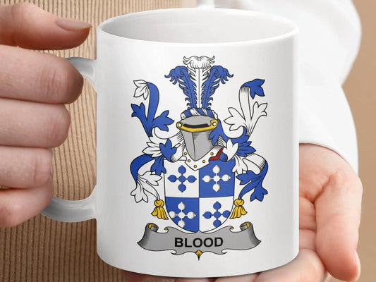 Blood Surname Irish Family Crest Mug - Celtic Ancestry Gifts