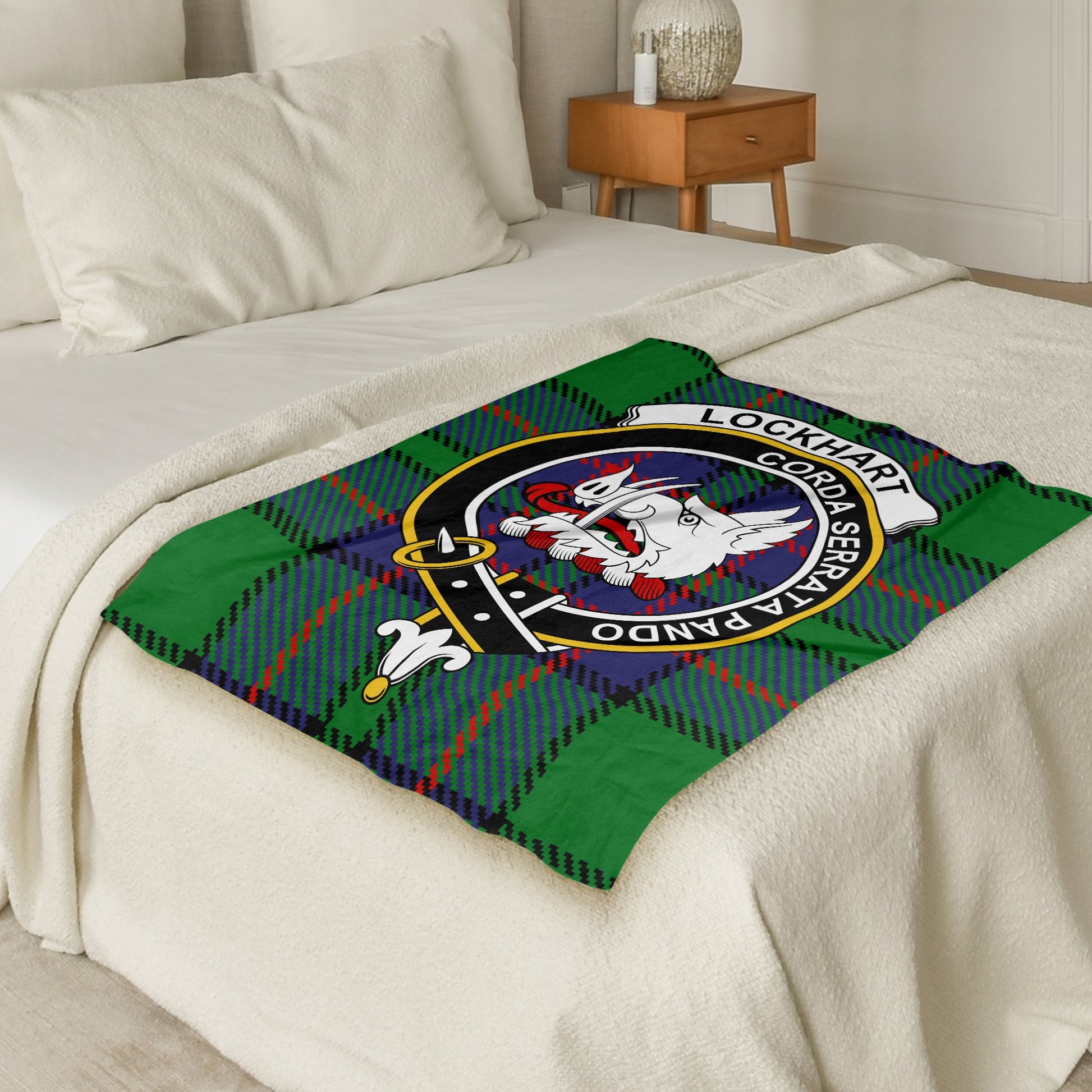 Scottish Clan Lockhart Corda Serrata Pando Blanket - Living Stone Gifts