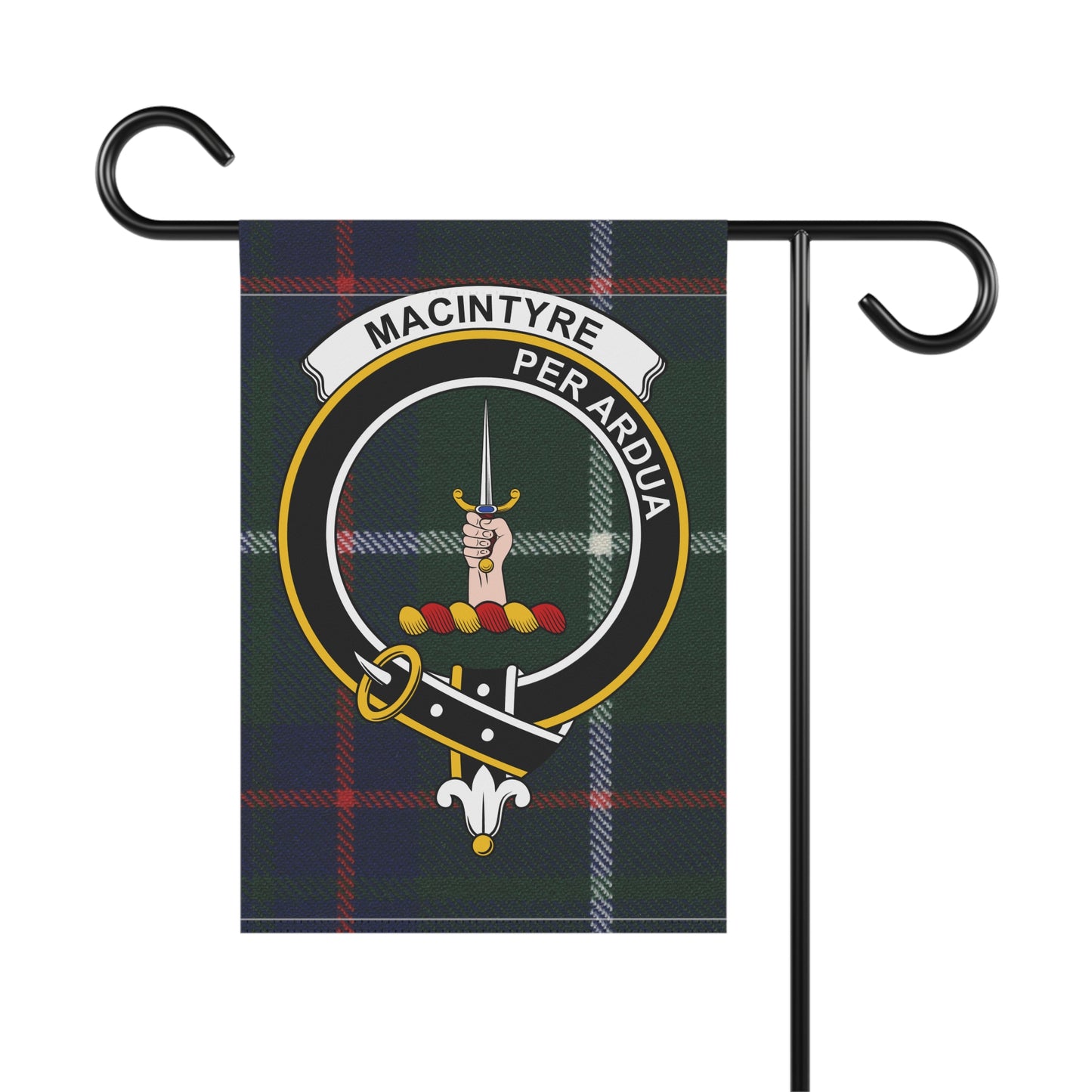 MacIntyre Clan Scottish Tartan Crest Garden Flag