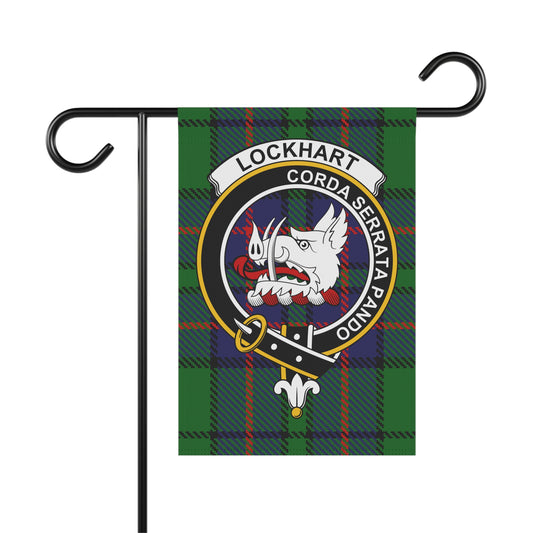 Lockhart Clan Scottish Tartan Crest Garden Flag