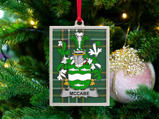 McCabe Family Crest Plaid Background Ornament product