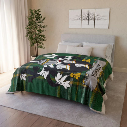 Kennedy Surname Irish Coat Of Arms Tartan Blanket