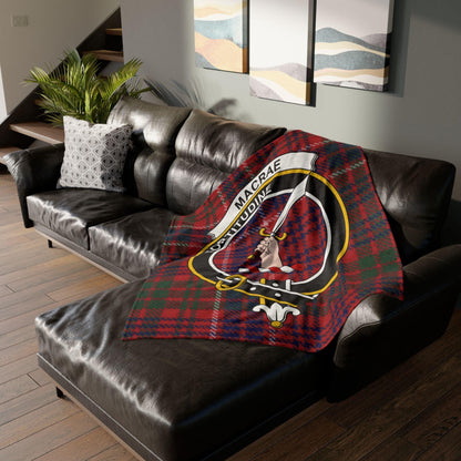 MacRae Clan Tartan Blanket – Scottish Crest Throw, Soft & Cozy