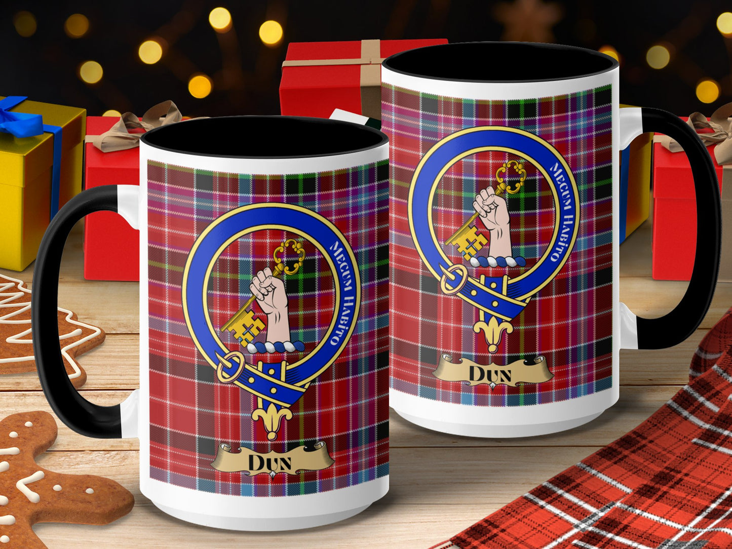 Clan Fergusson Scottish Tartan Crest Dun Mug - Living Stone Gifts