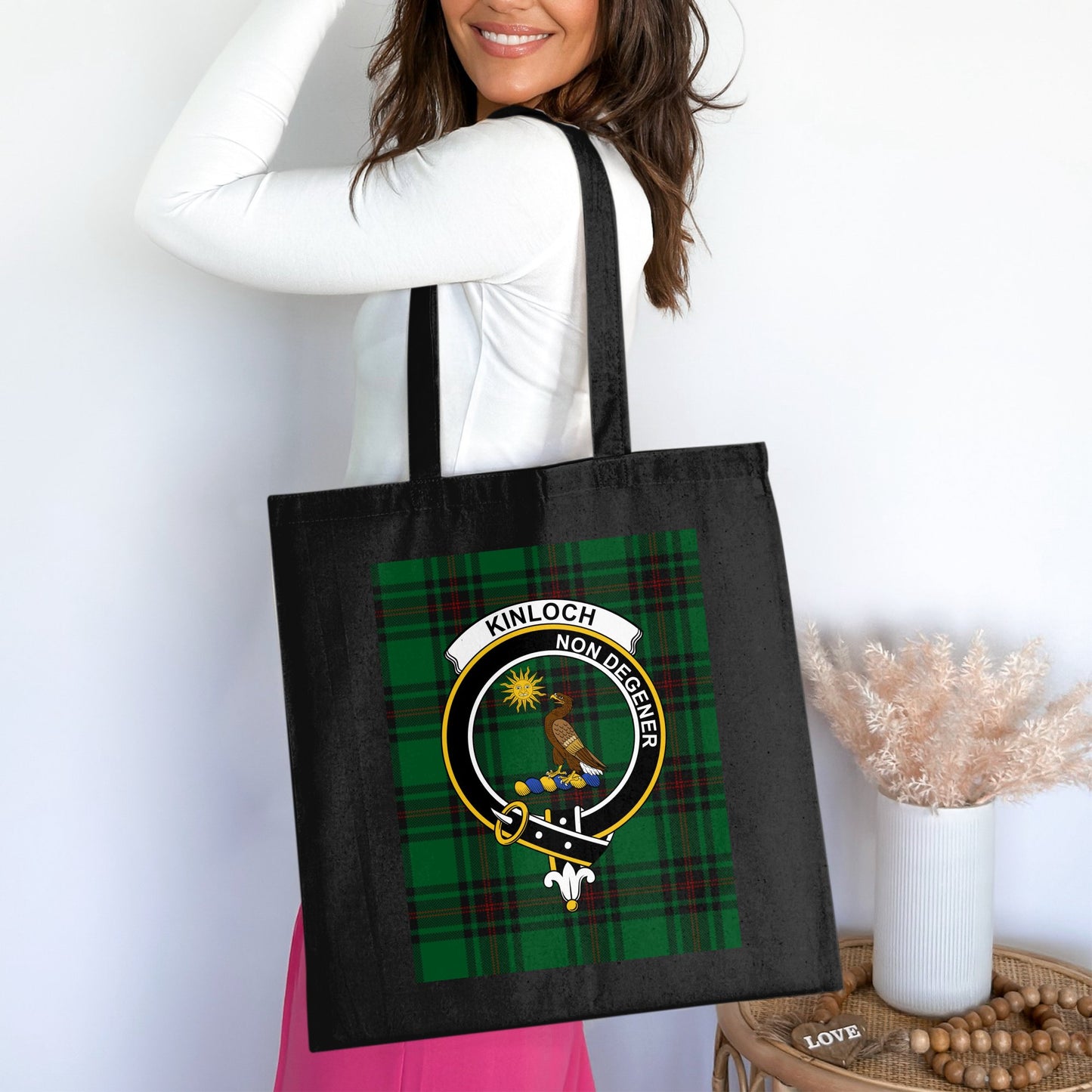 Clan Kinloch Scottish Crest Tartan Tote Bag - Living Stone Gifts