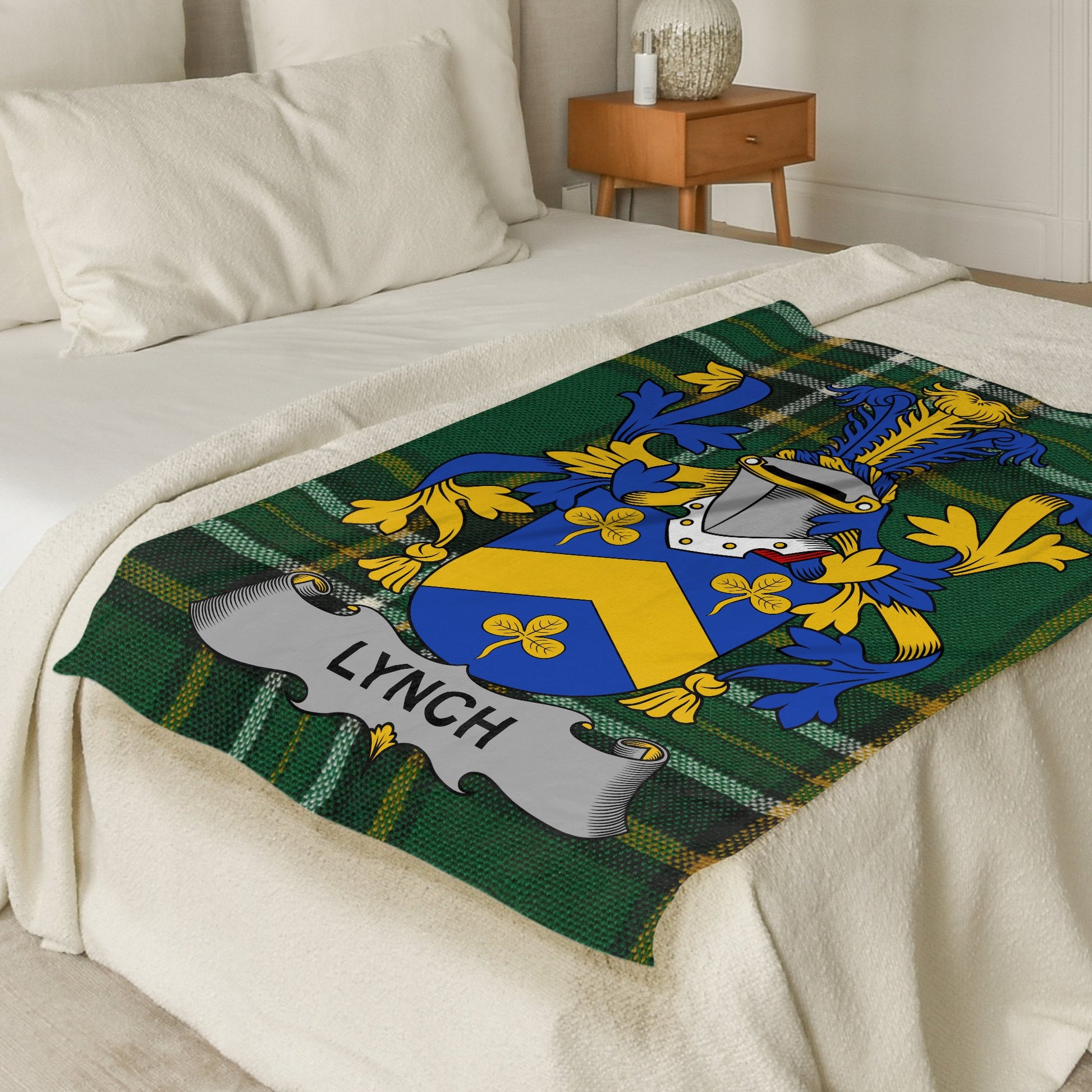 Lynch Irish Tartan Coat of Arms Throw Blanket - Living Stone Gifts