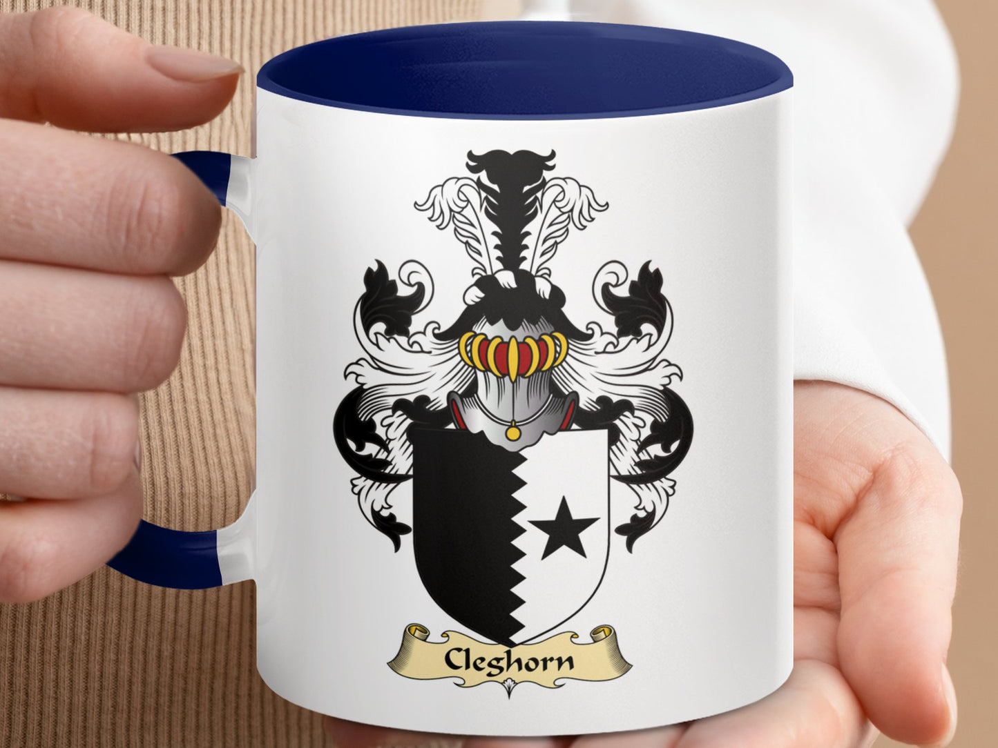 Clan Cleghorn Scottish Coat of Arms Accent Coffee Mug - Living Stone Gifts