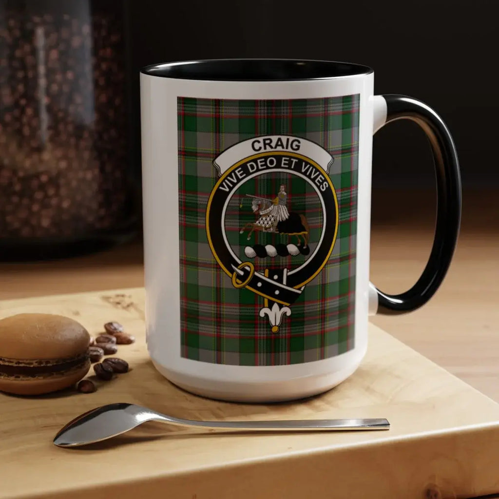 Craig Clan Crest Plaid Design Coffee Mug