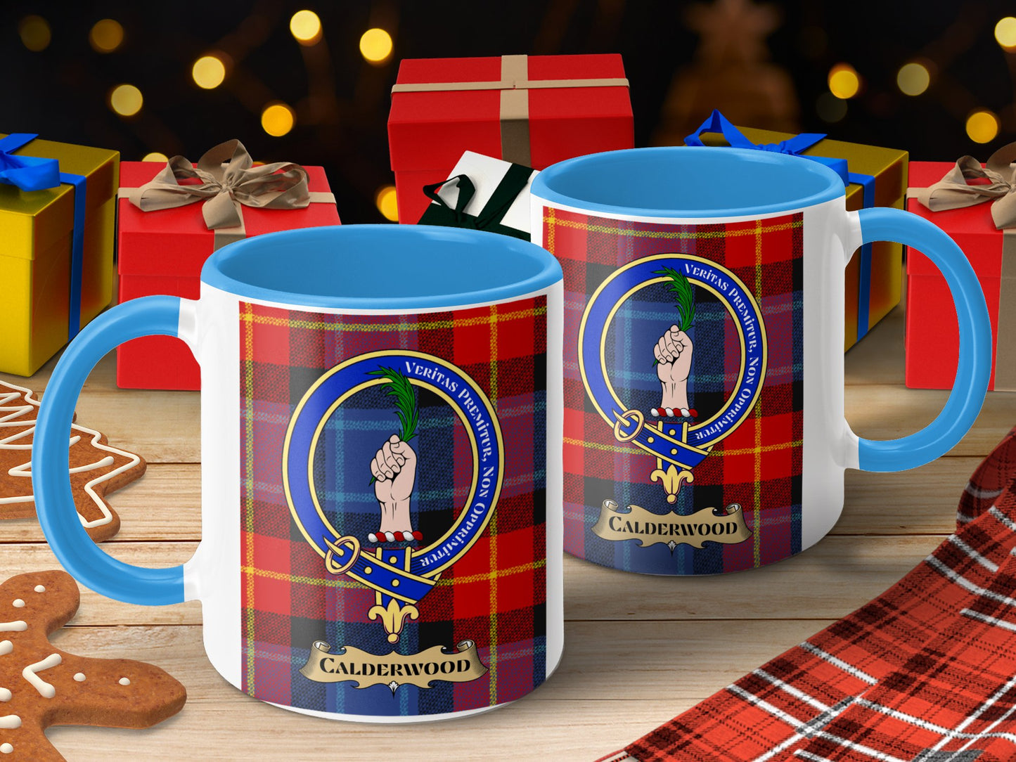 Clan Calderwood Scottish Tartan Crest Mug - Living Stone Gifts