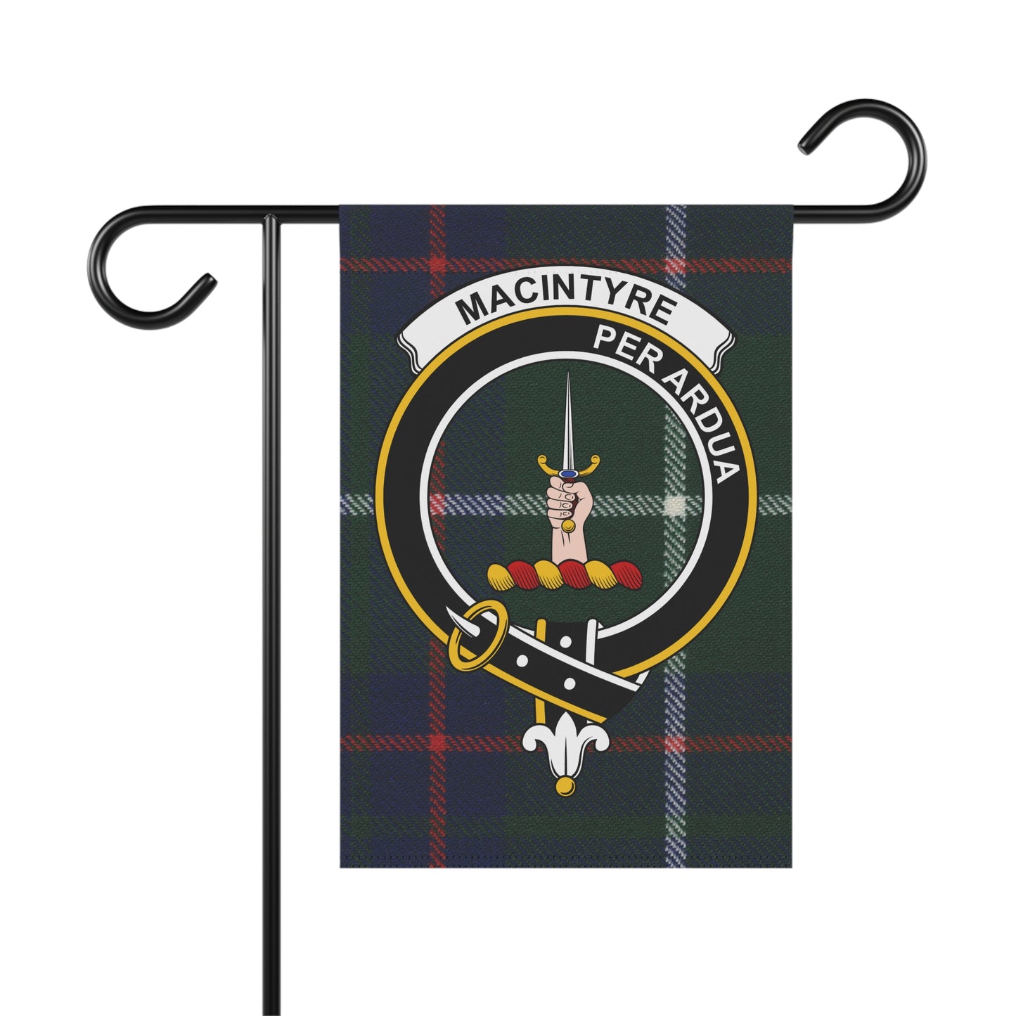 MacIntyre Clan Scottish Tartan Crest Garden Flag