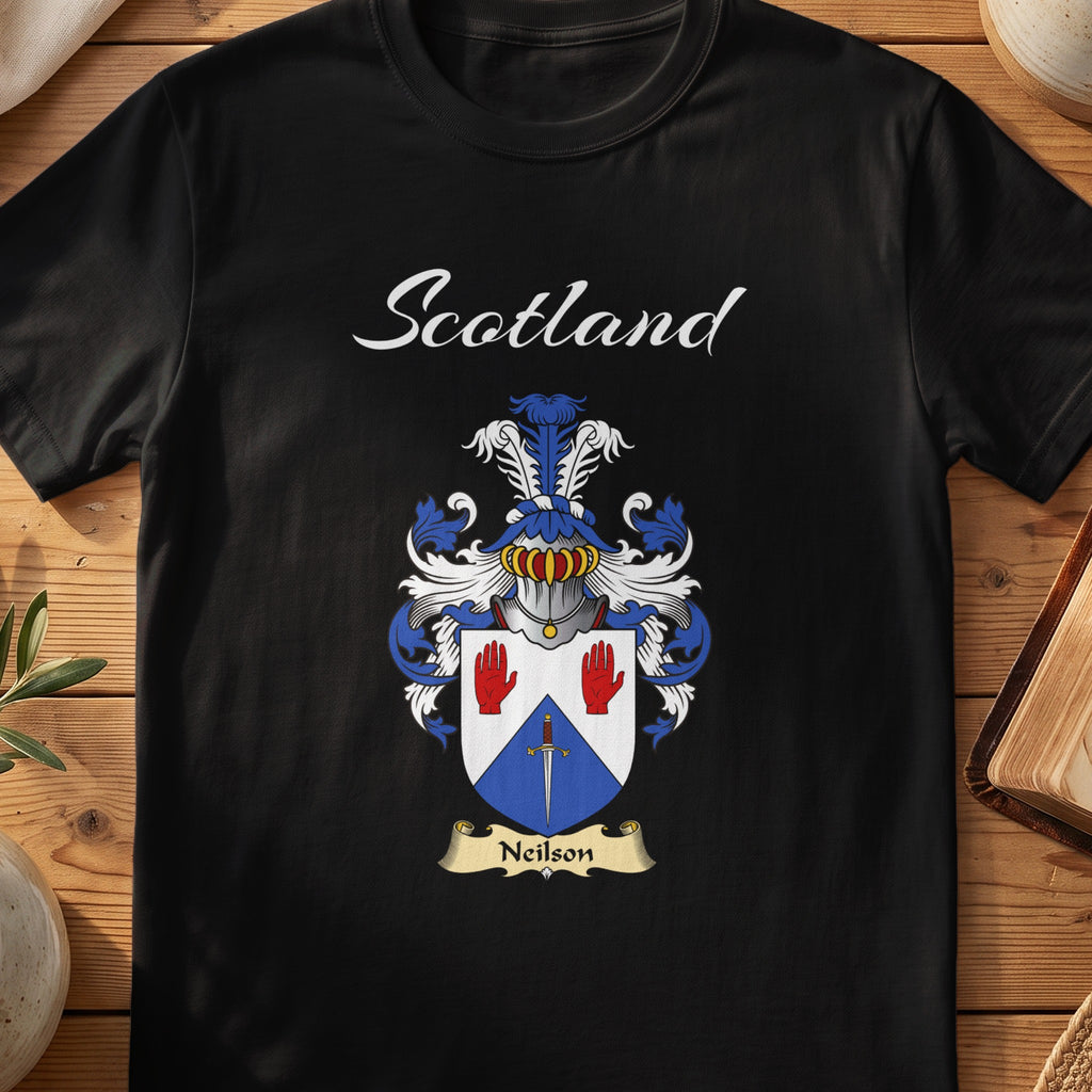 Neilson Scottish family shield T-shirt in Black