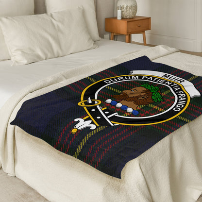 Scottish Clan Muir Crest Tartan Throw Blanket - Living Stone Gifts