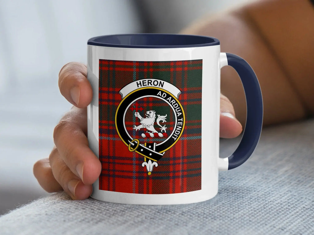 Heron Ad Ardua Tendit Clan Crest Mug Scottish Gift
