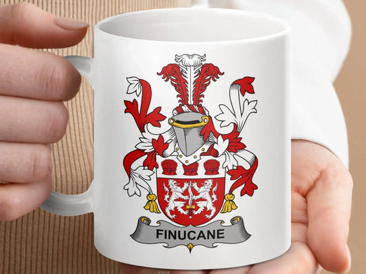 Finucane Surname Irish Family Crest Mug - Celtic Ancestry Gifts