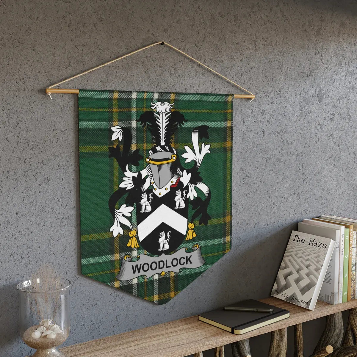 Woodlock Family Crest Tartan Wall Hanging product type