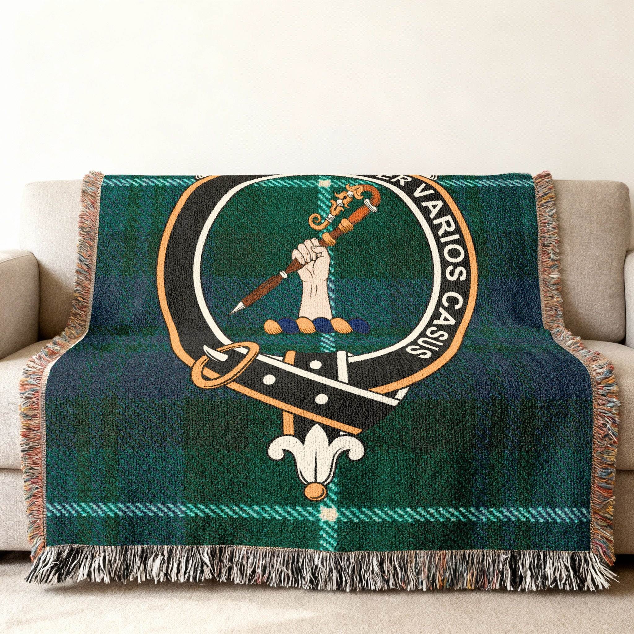 Crest and Sword Design Decorative Tapestry Blanket