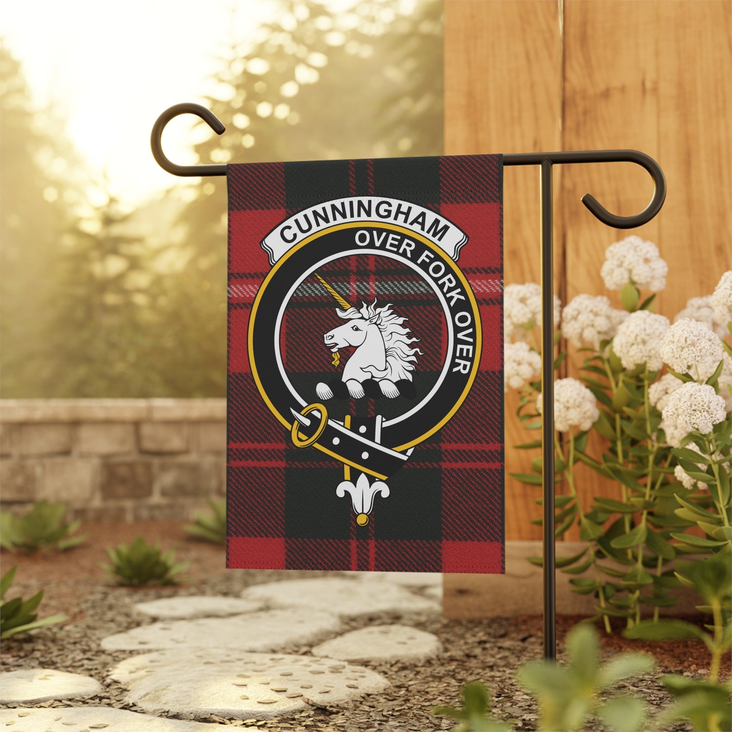 Cunningham Clan Scottish Tartan Crest Garden Flag